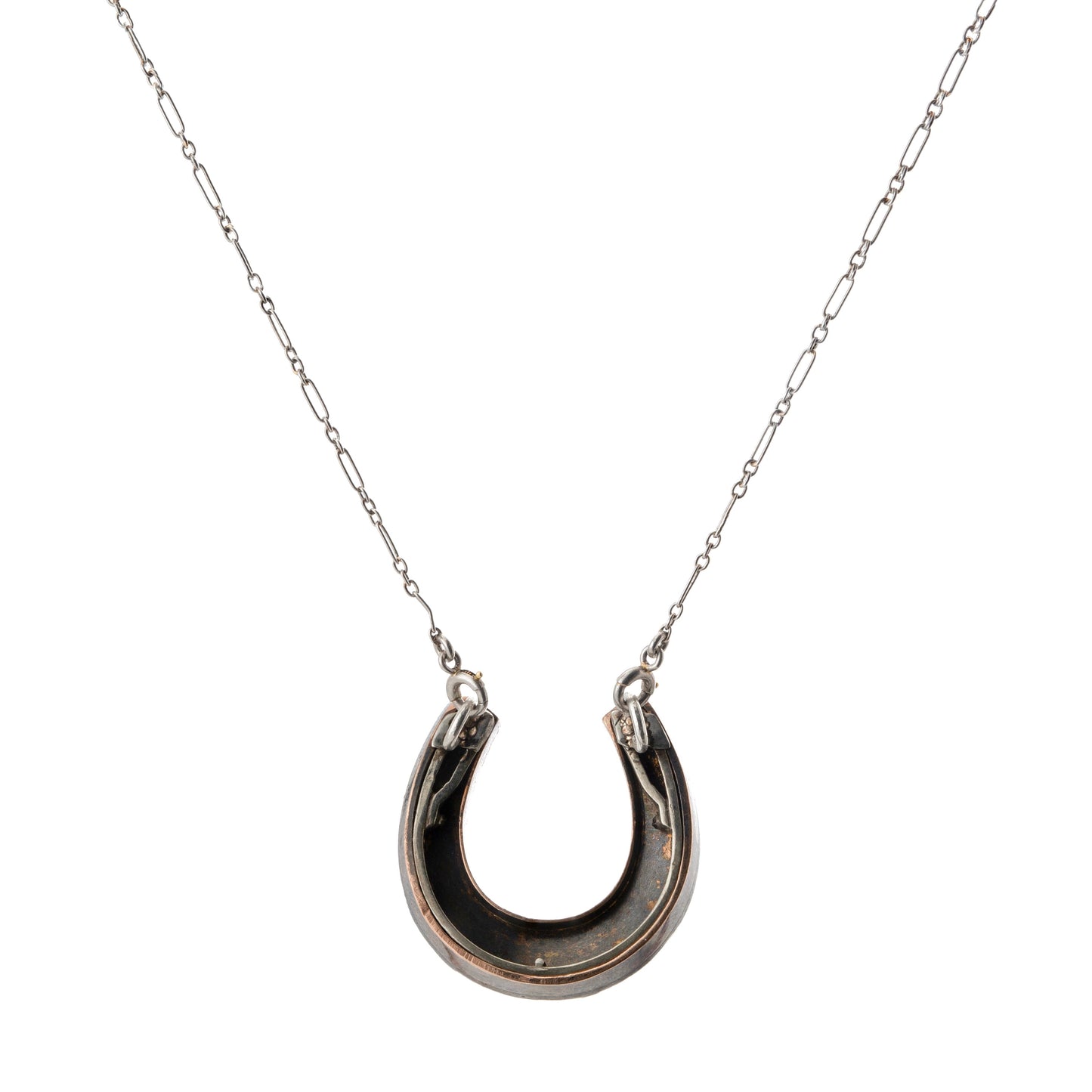 Platinum Diamond and Pearl Horseshoe Necklace