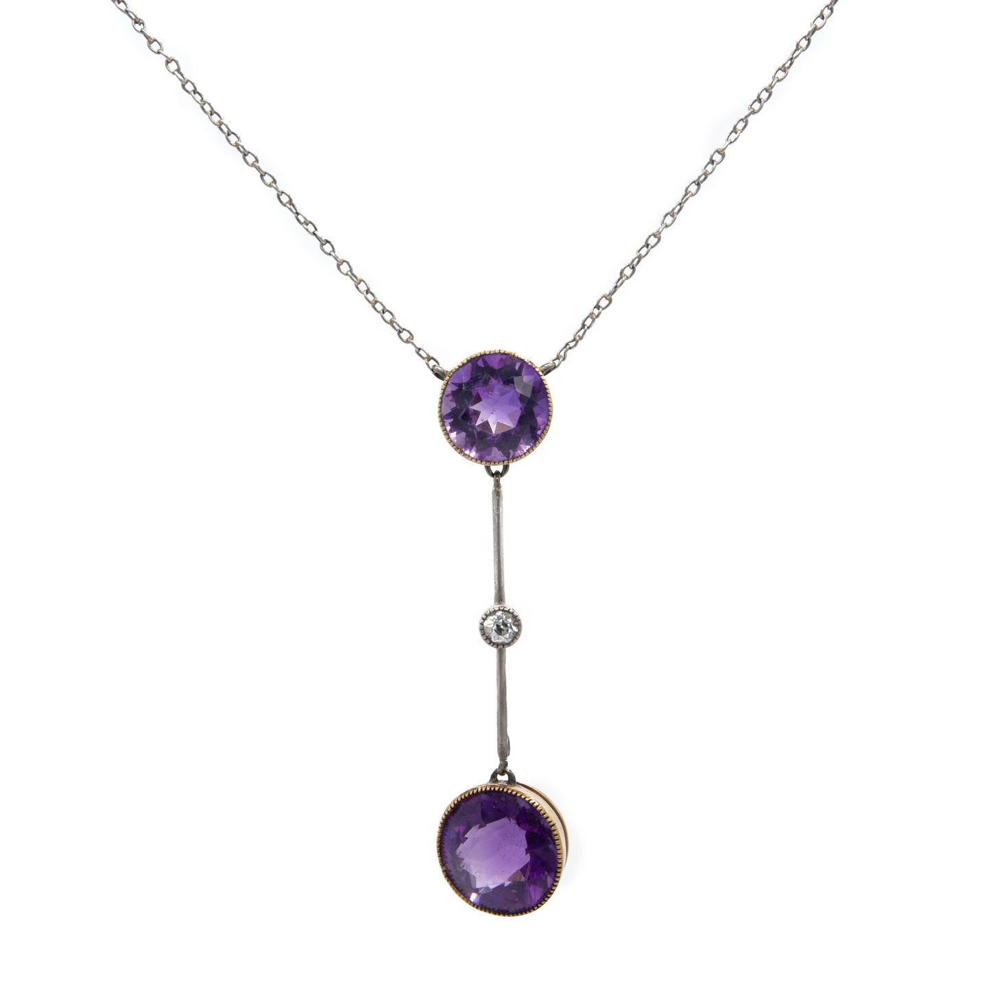 15ct Amethyst and Diamond Drop