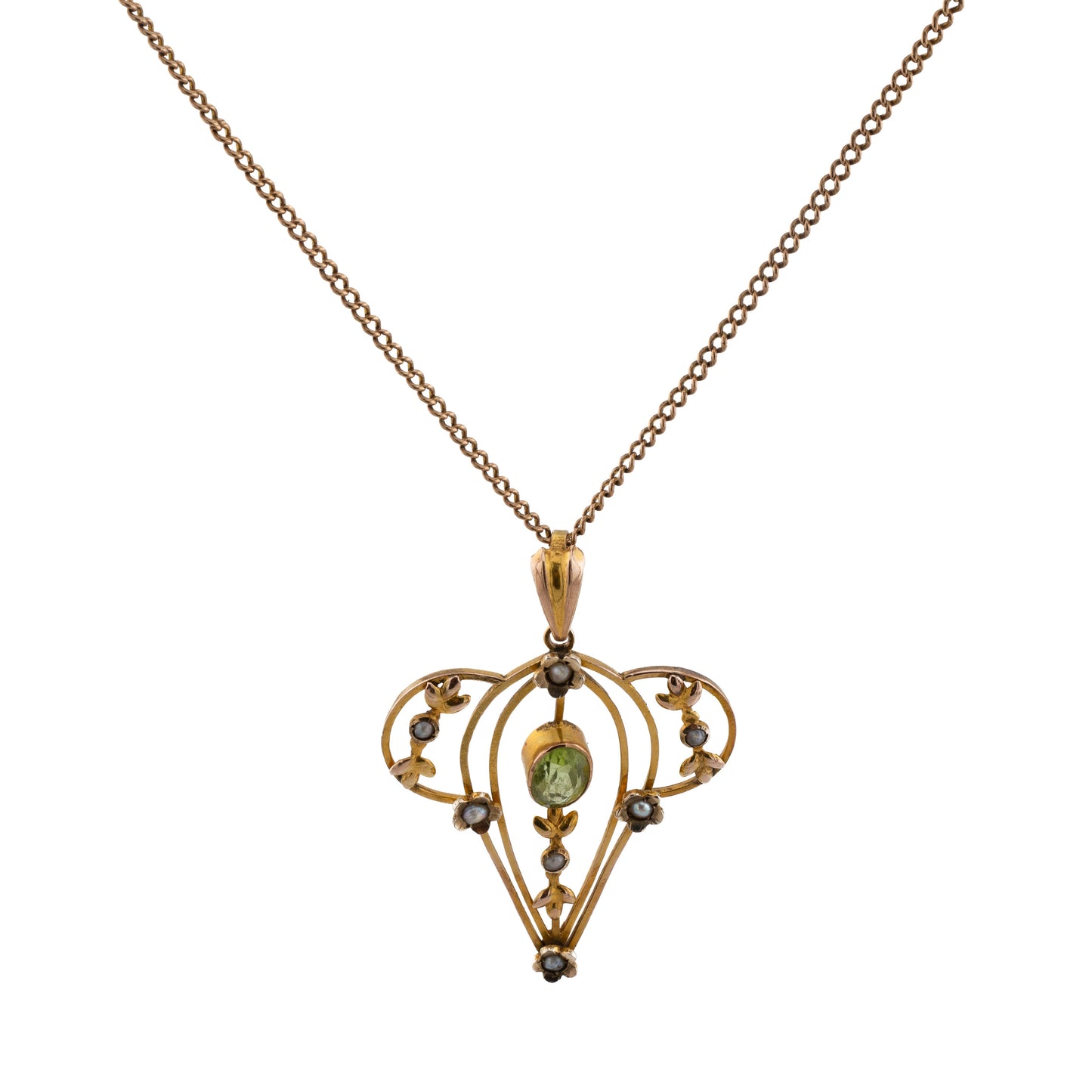 Edwardian 9ct Peridot Necklace