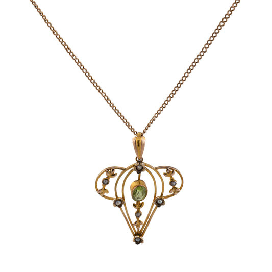 Edwardian 9ct Peridot Necklace