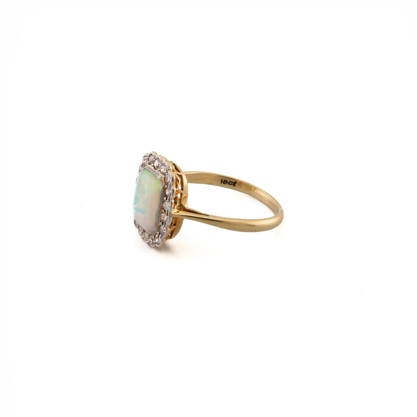 18ct Opal and Diamond Cluster Ring