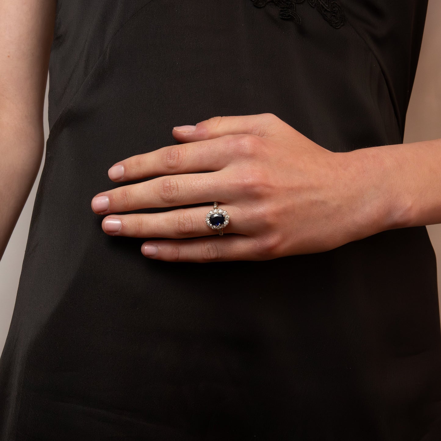 18ct Platinum Topped Sapphire and Diamond Cluster Ring