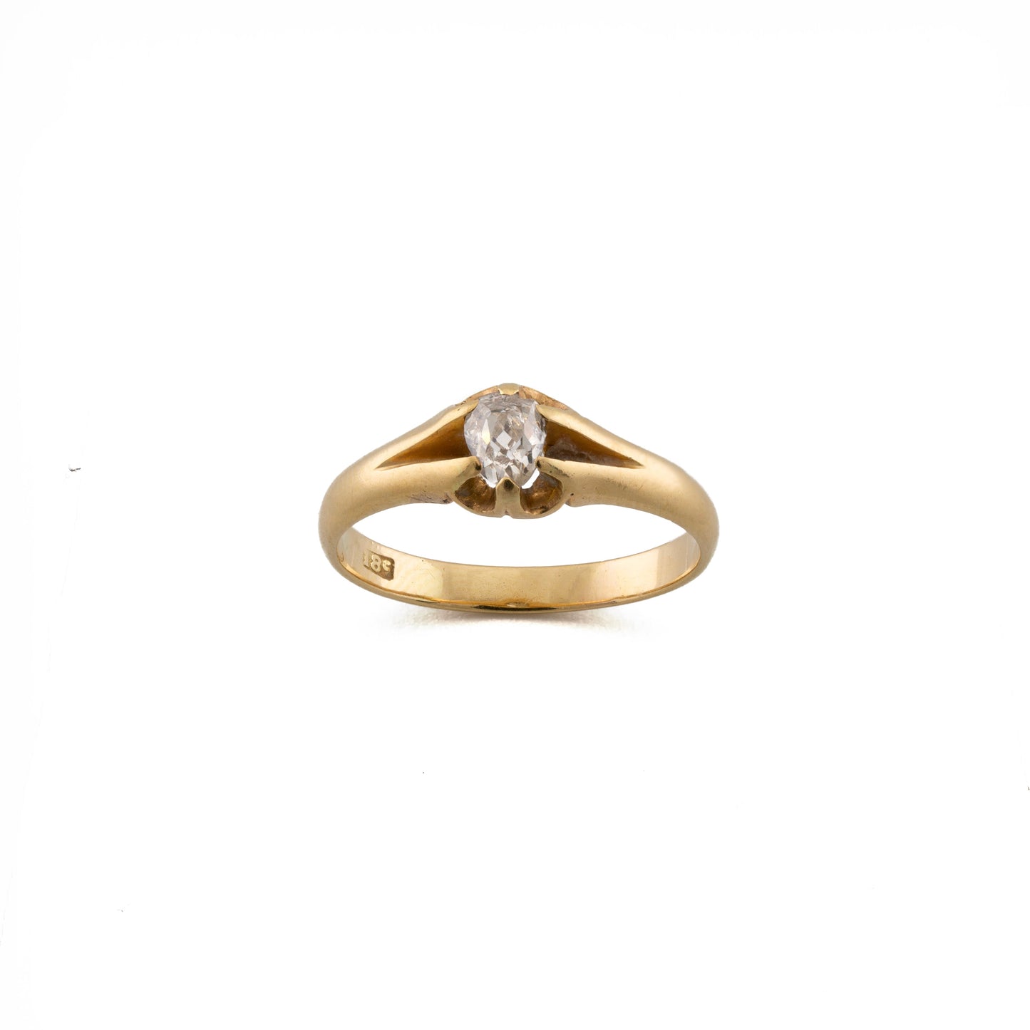18ct Old Mine Solitaire Diamond Ring