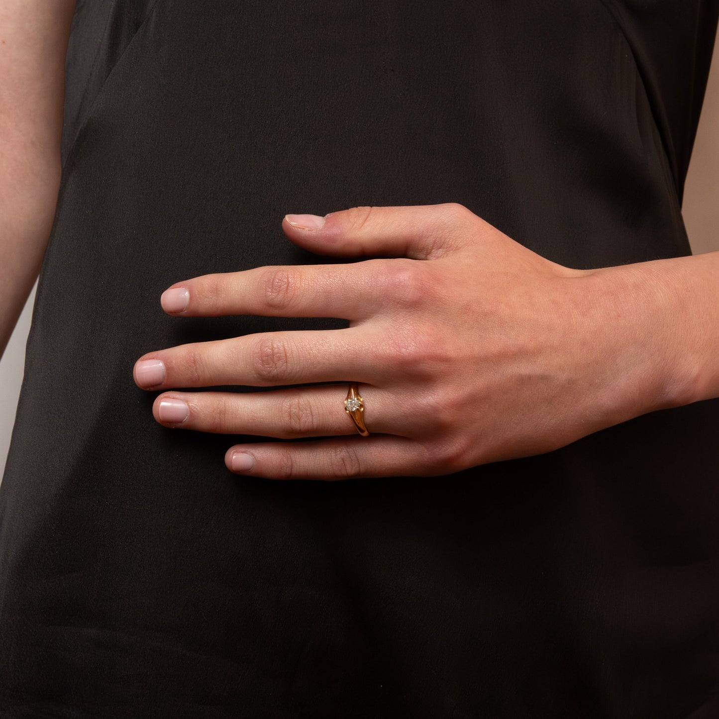 18ct Old Mine Solitaire Diamond Ring