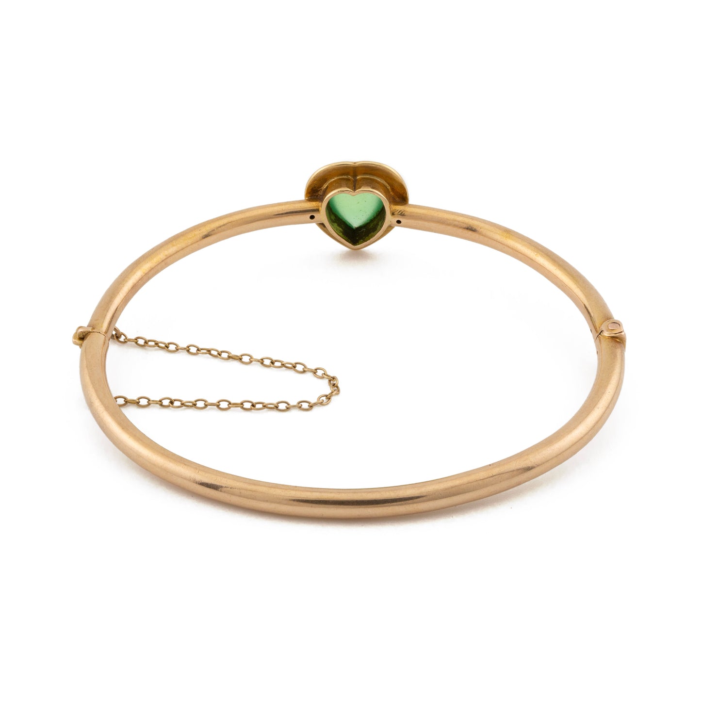 Chalcedony and Pearl 15ct Heart Bangle