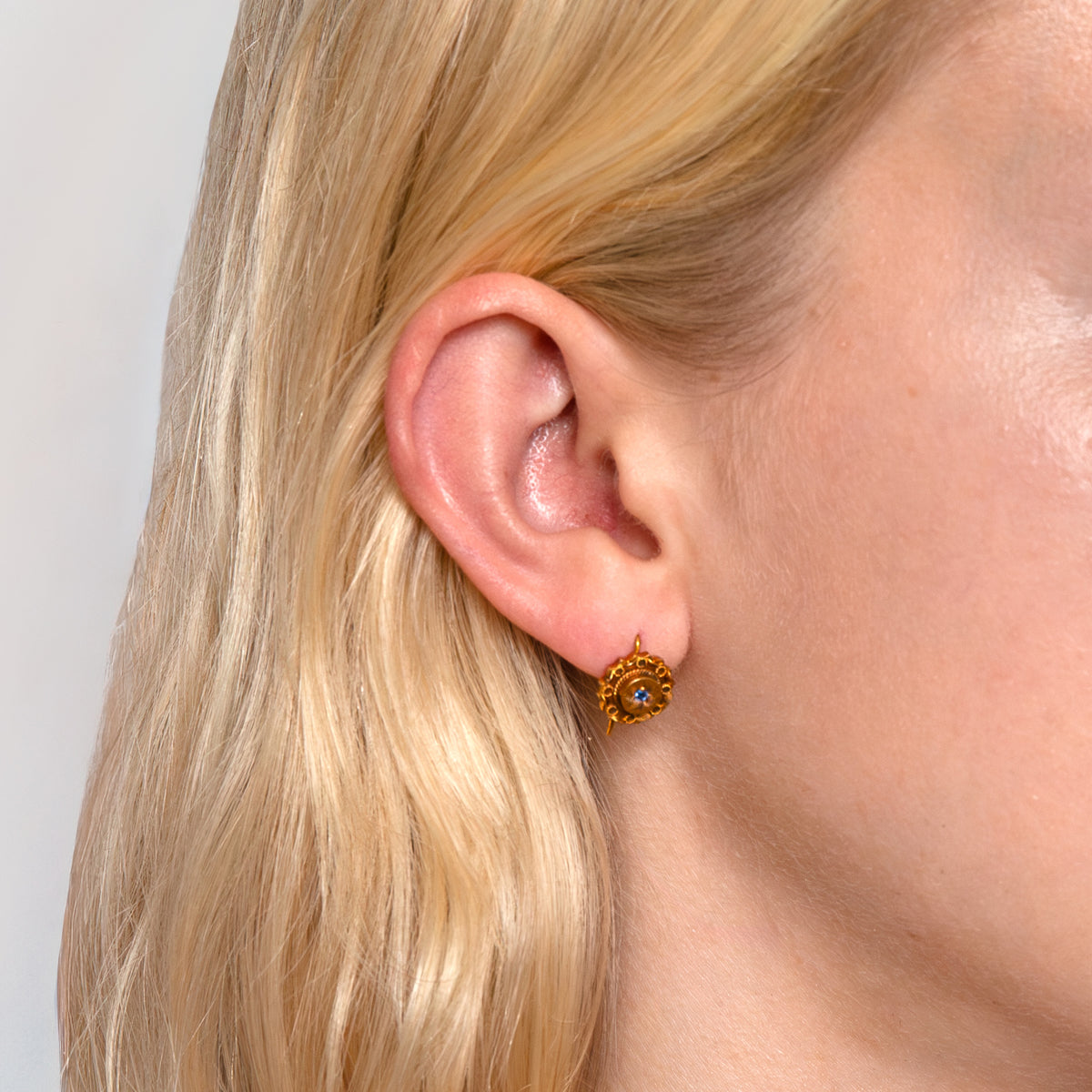 Victorian 15ct Gold Sapphire Earrings