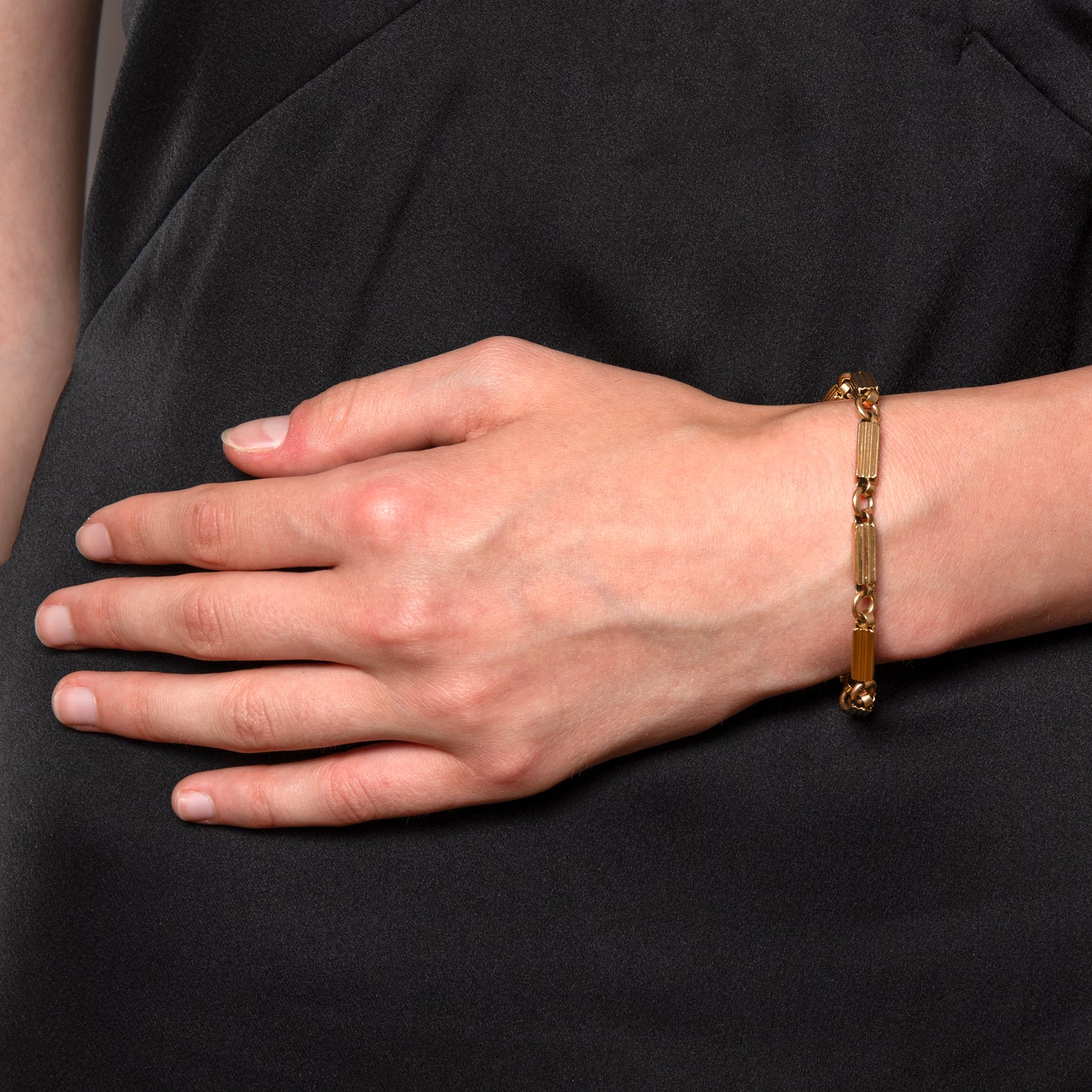 18ct Gold Fluted Bar Link Bracelet