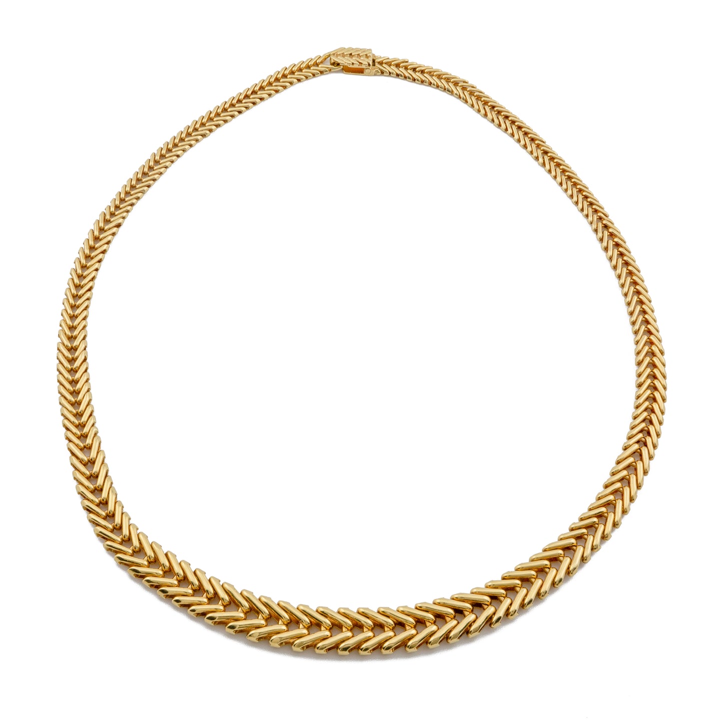 18ct Gold Woven Graduated Necklace