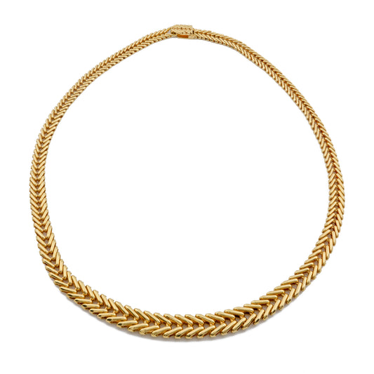 18ct Gold Woven Graduated Necklace
