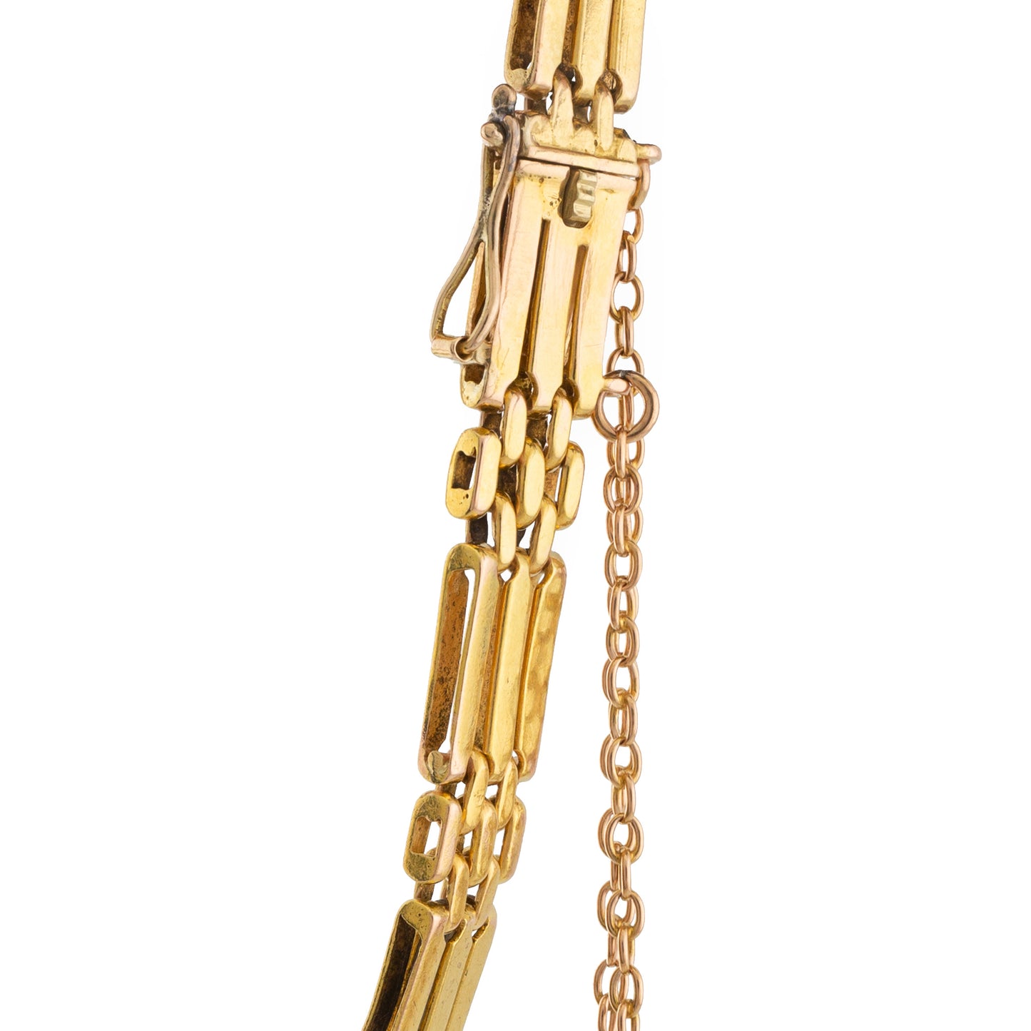 Sapphire and Diamond Gate Link Bracelet in 15ct Gold