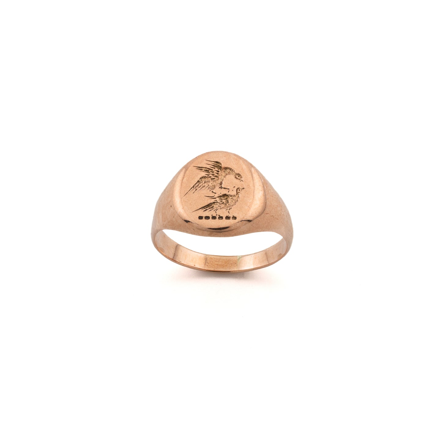 9ct Rose Gold Engraved Signet