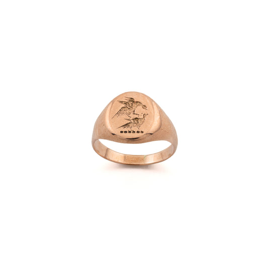 9ct Rose Gold Engraved Signet