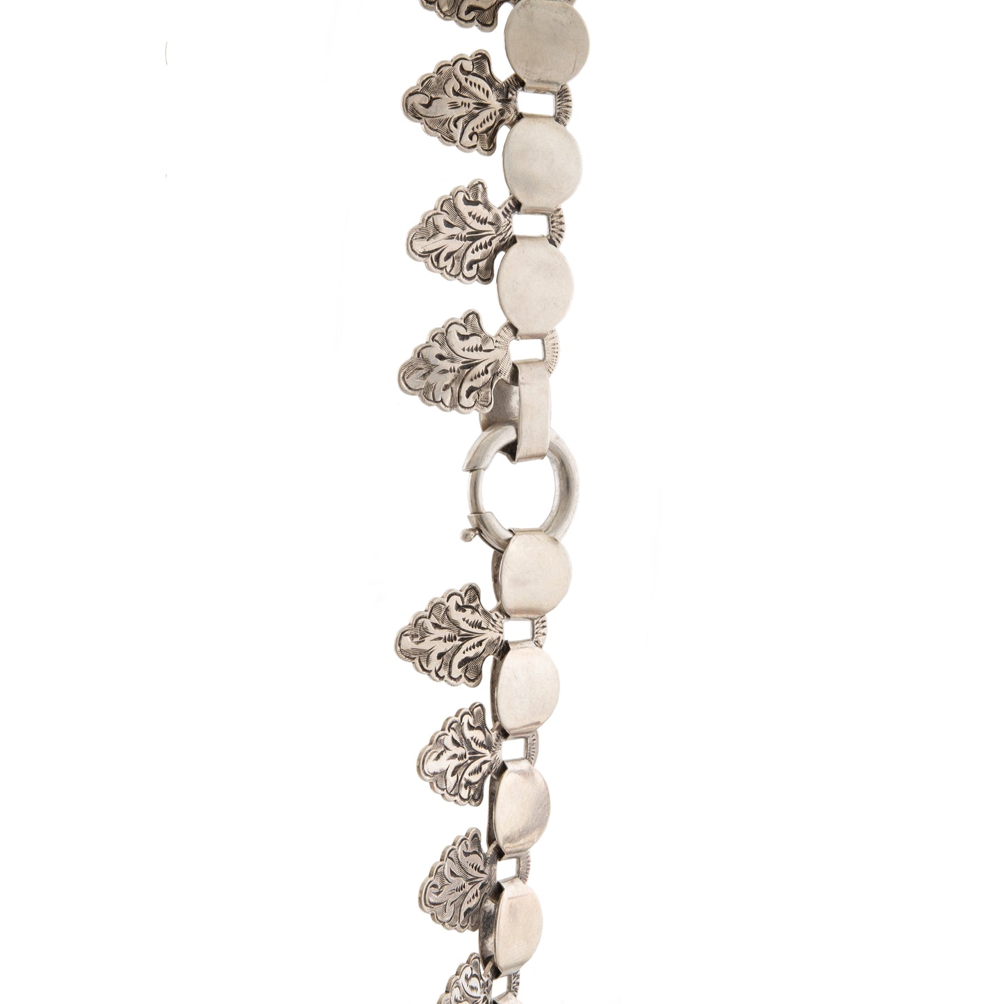 Victorian Silver Acanthus Leaf Fringe Necklace