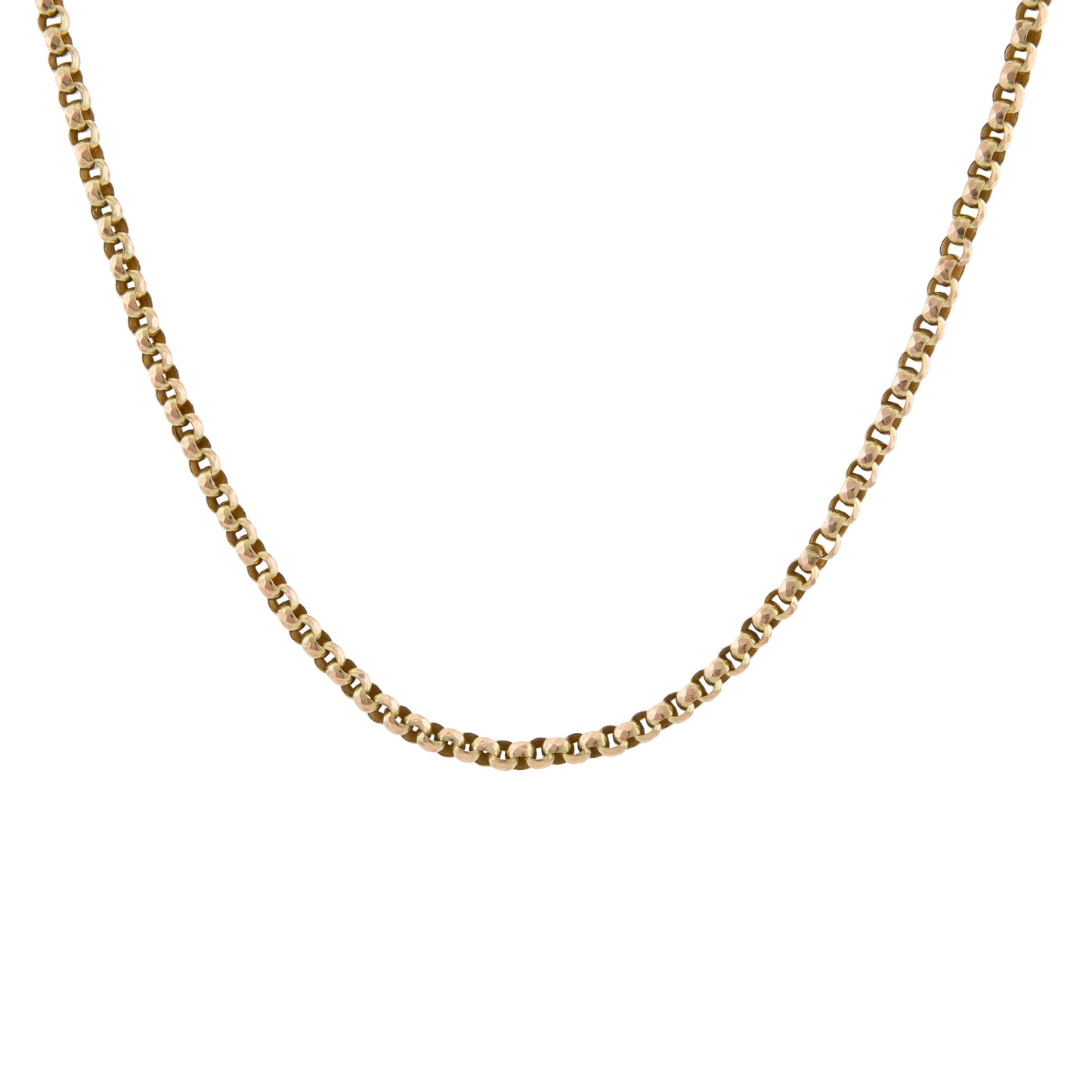 Antique 9ct Gold Faceted Belcher Guard Chain with Dog Clip c.1900