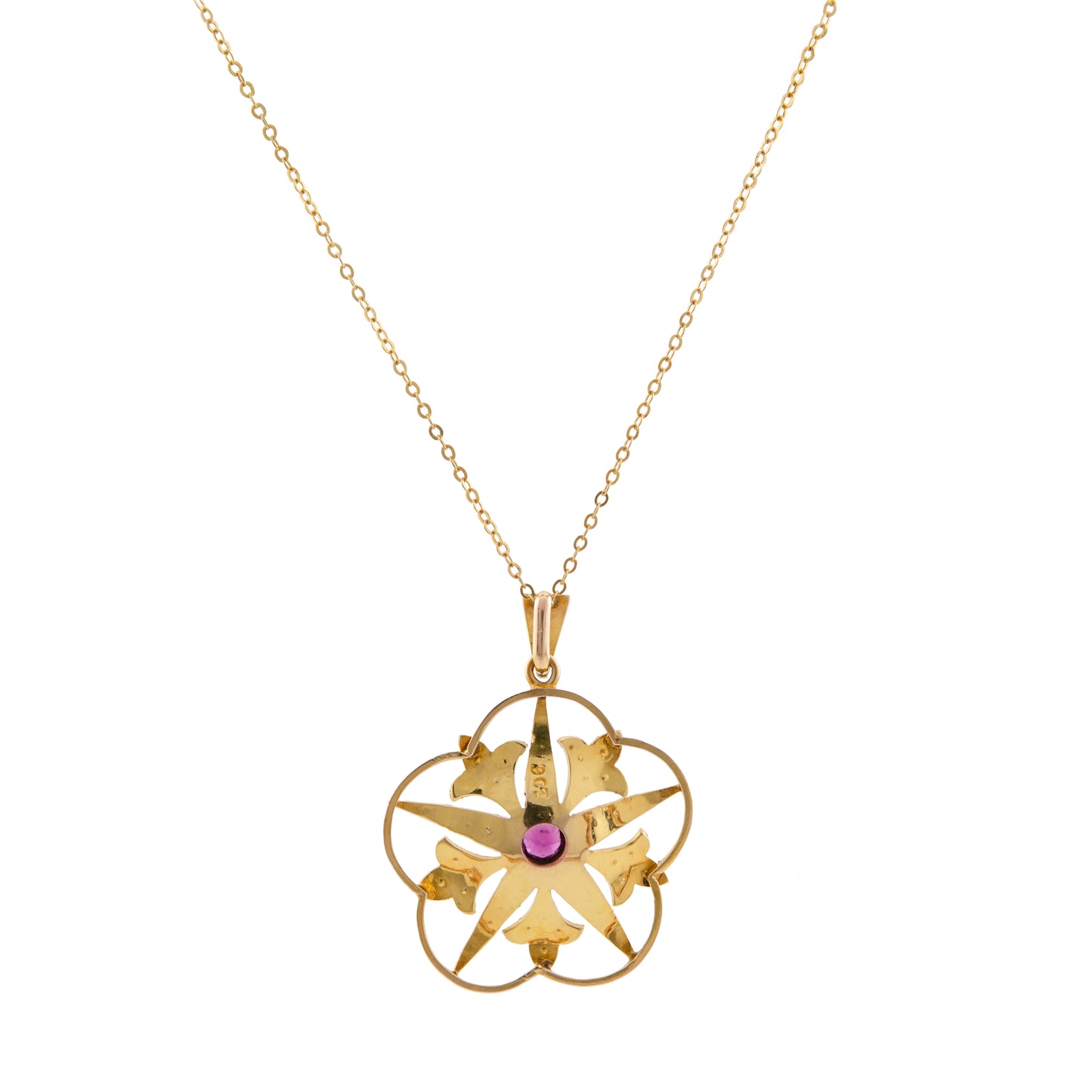 Amethyst and Turquoise Starburst Pendant in 9ct Gold