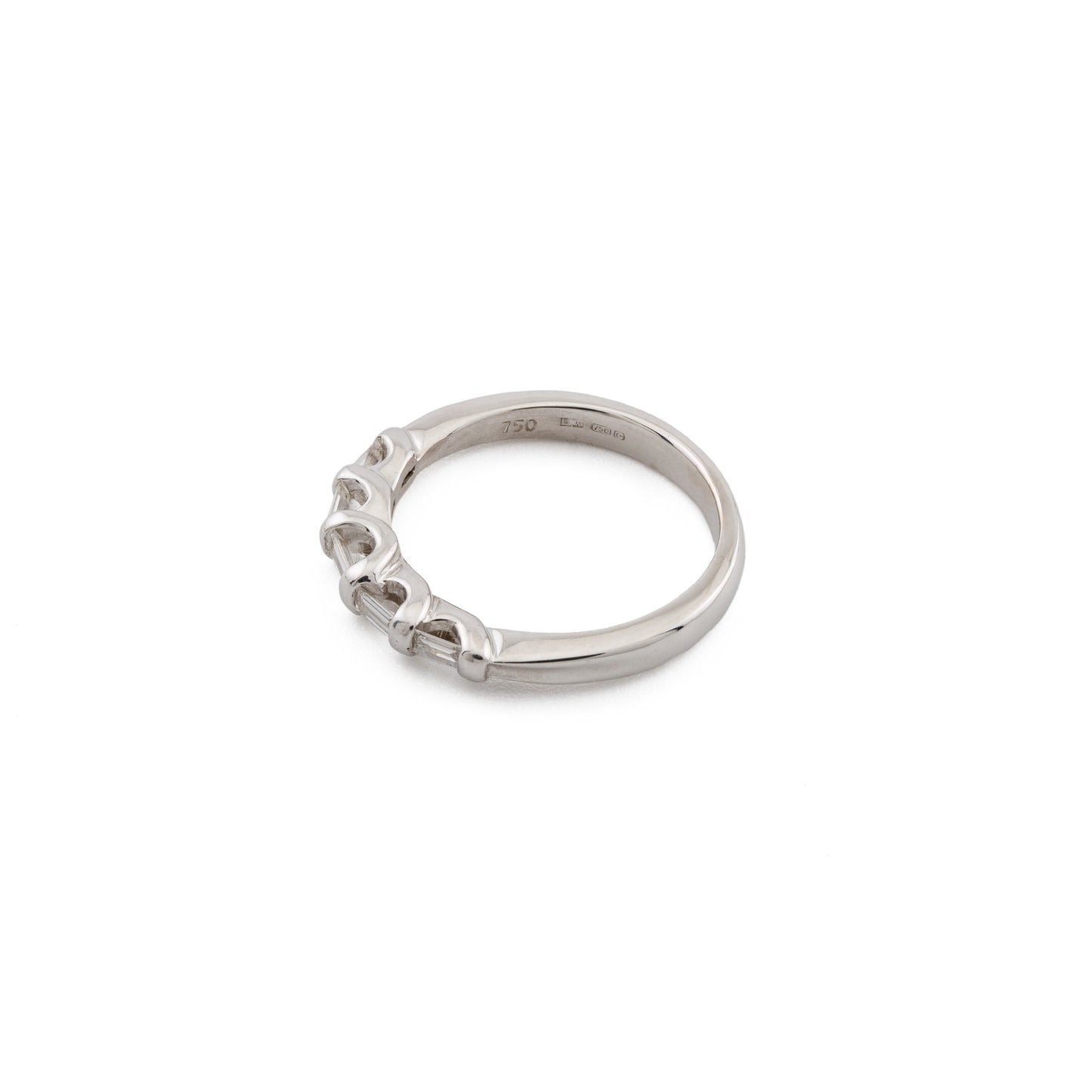 18ct White Gold Half-Eternity Band with Baguette Diamonds
