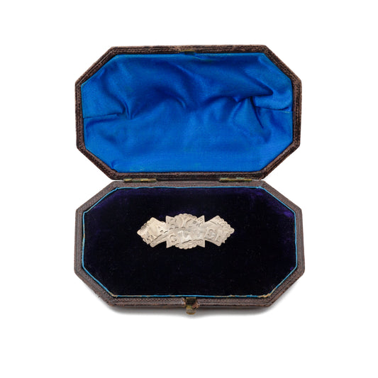 Antique Silver 'Mary Ellen' Double Name Brooch, Chester 1905