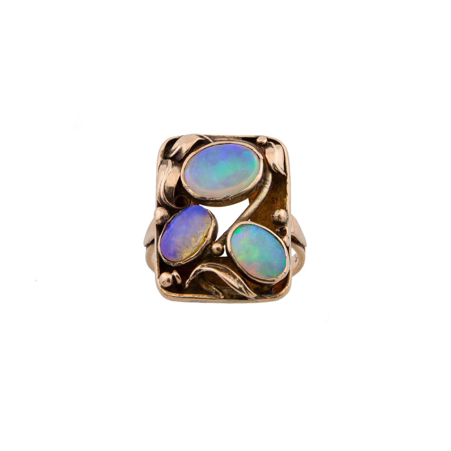 Arts & Crafts 8ct Gold & Australian Opal Ring