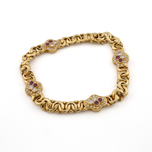 David Webb 18ct Ruby and Diamond Bracelet