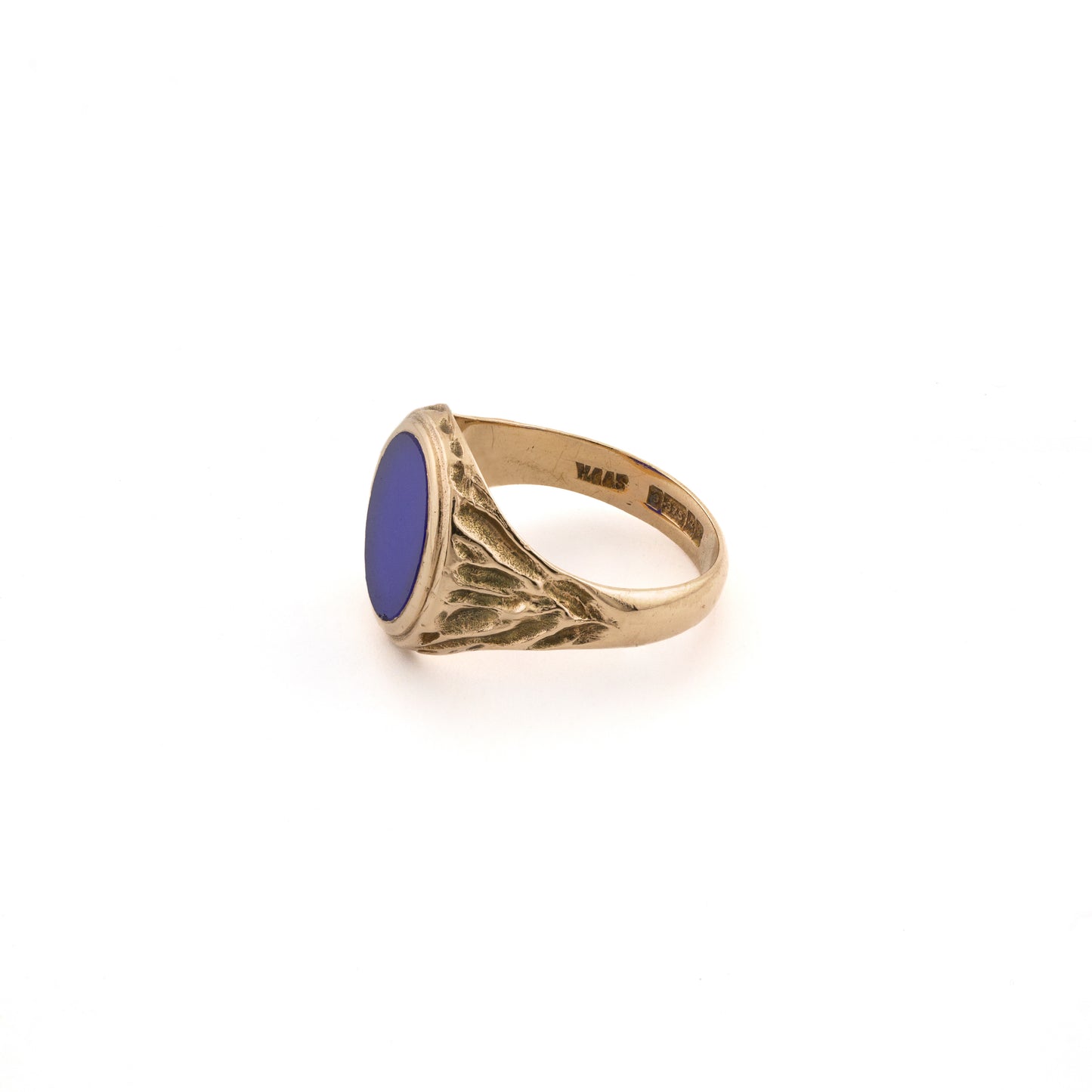 9ct Etched Lapis Signet