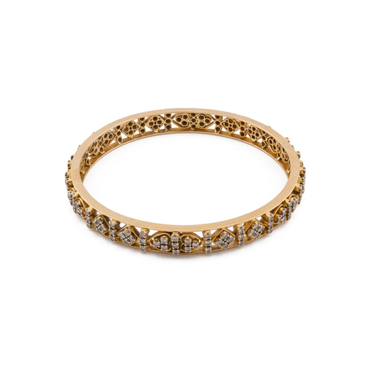 Vintage 18ct Gold Diamond Openwork Bangle
