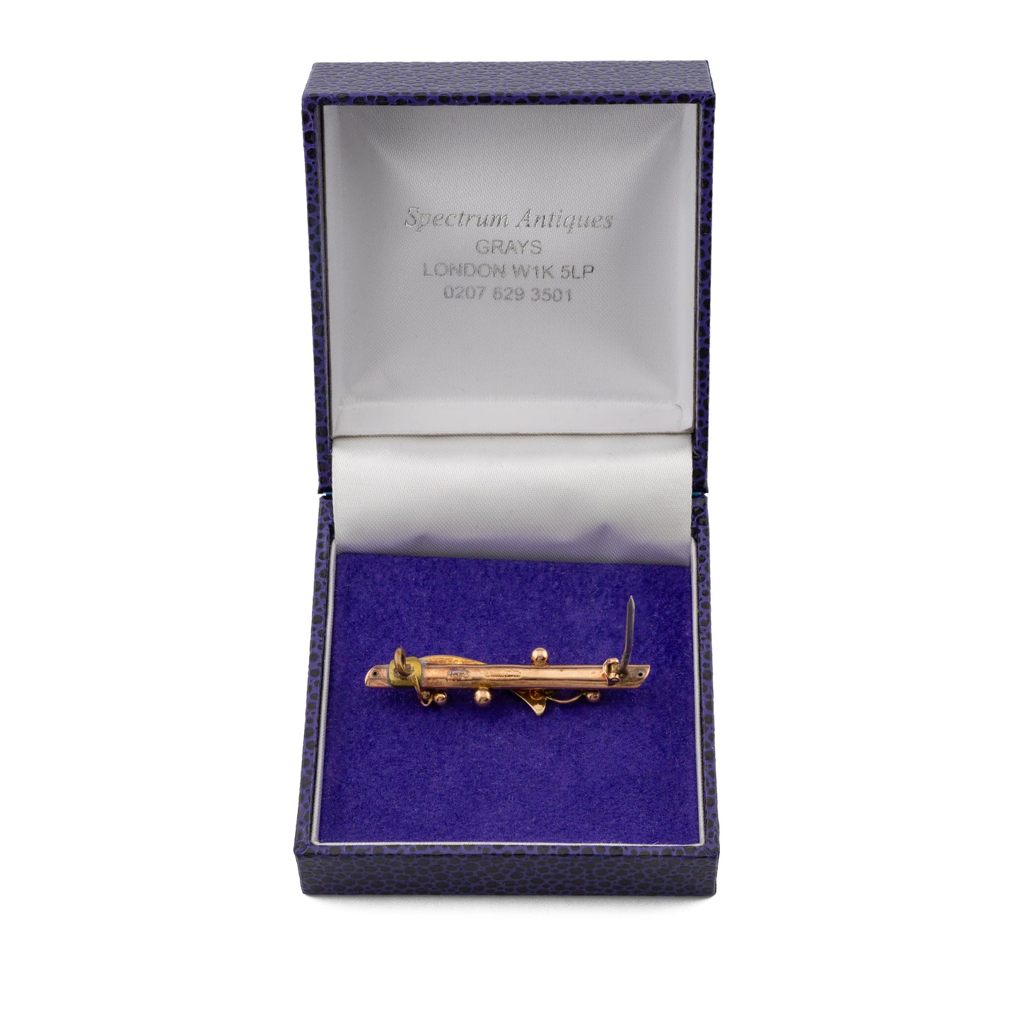 Antique 9ct Gold Turquoise and Pearl Swallow Bar Brooch, Birmingham 1901