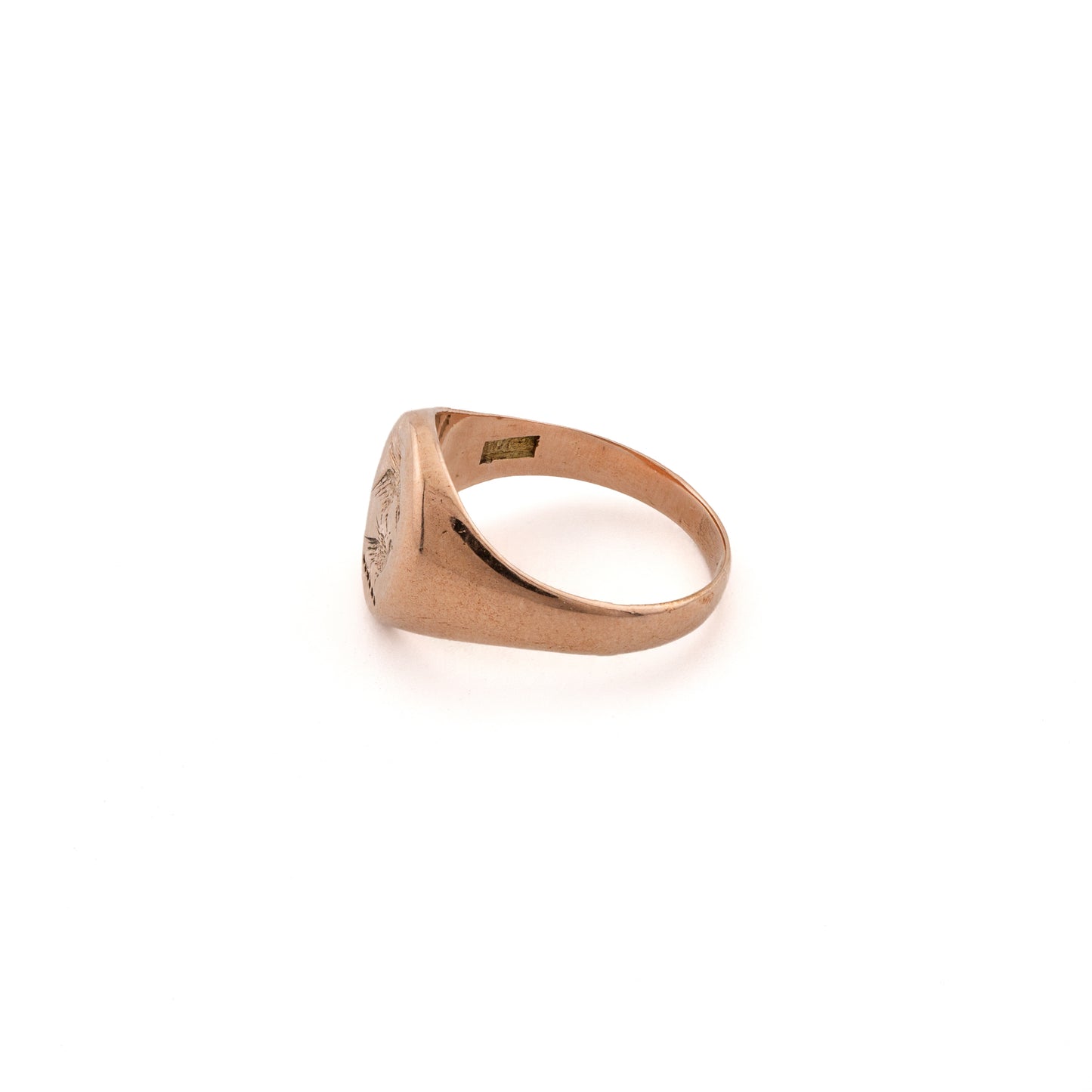 9ct Rose Gold Engraved Signet