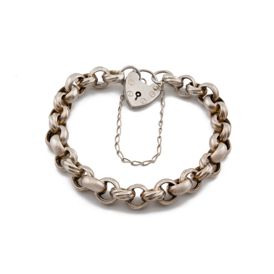 Vintage Silver Belcher Padlock Bracelet
