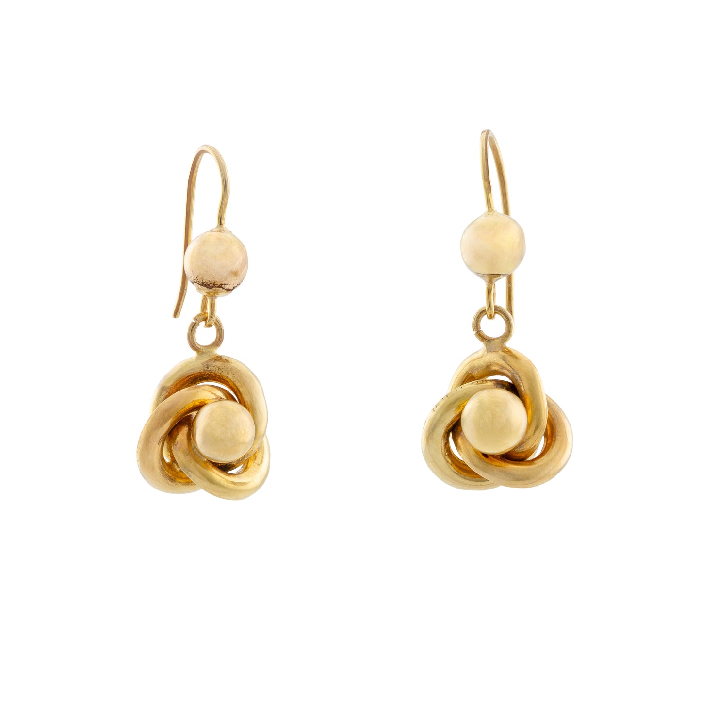 Victorian 9ct Gold Knot Drop Earrings