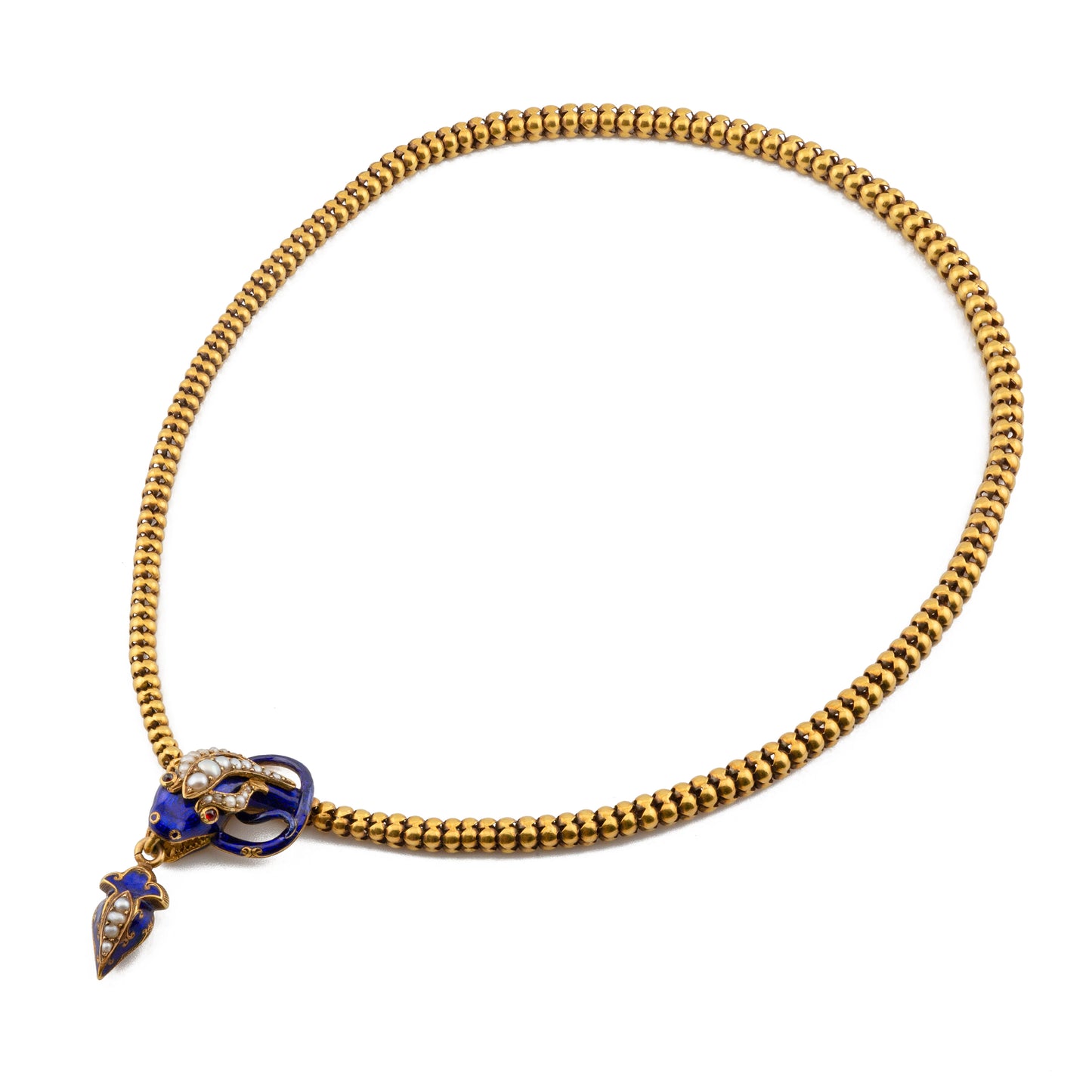 Georgian 18ct Gold Enamel Snake Necklace
