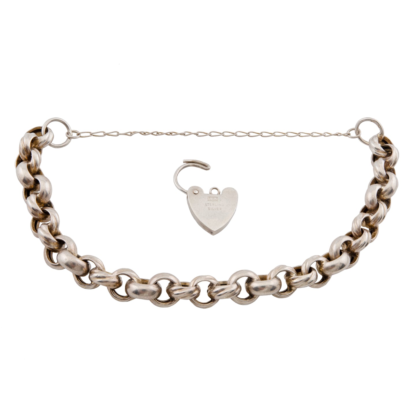 Vintage Silver Belcher Padlock Bracelet