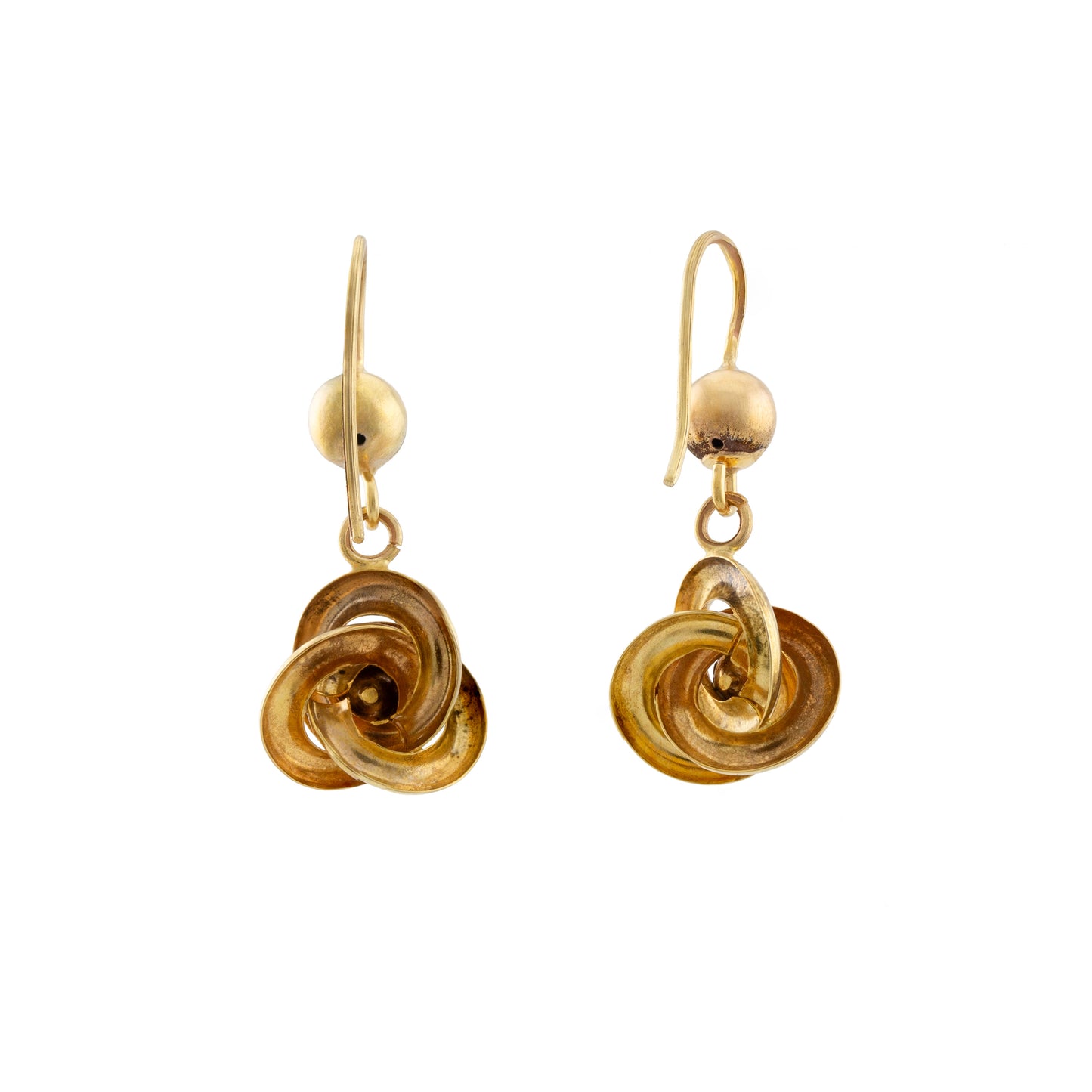 Victorian 9ct Gold Knot Drop Earrings