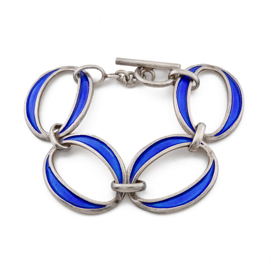 Silver Enamel Bracelet