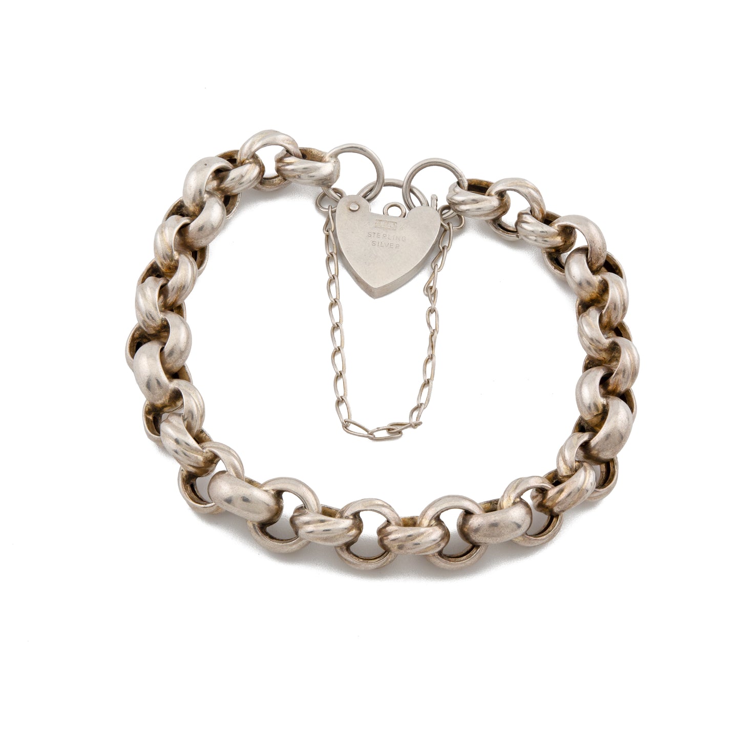 Vintage Silver Belcher Padlock Bracelet