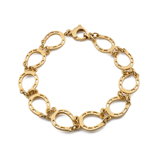 Vintage 9ct Gold Horseshoe Link Bracelet