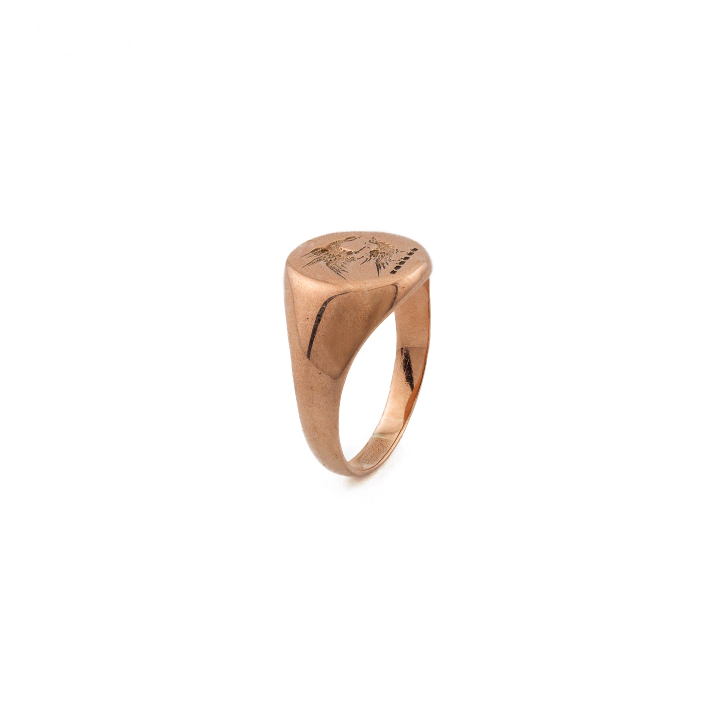 9ct Rose Gold Engraved Signet