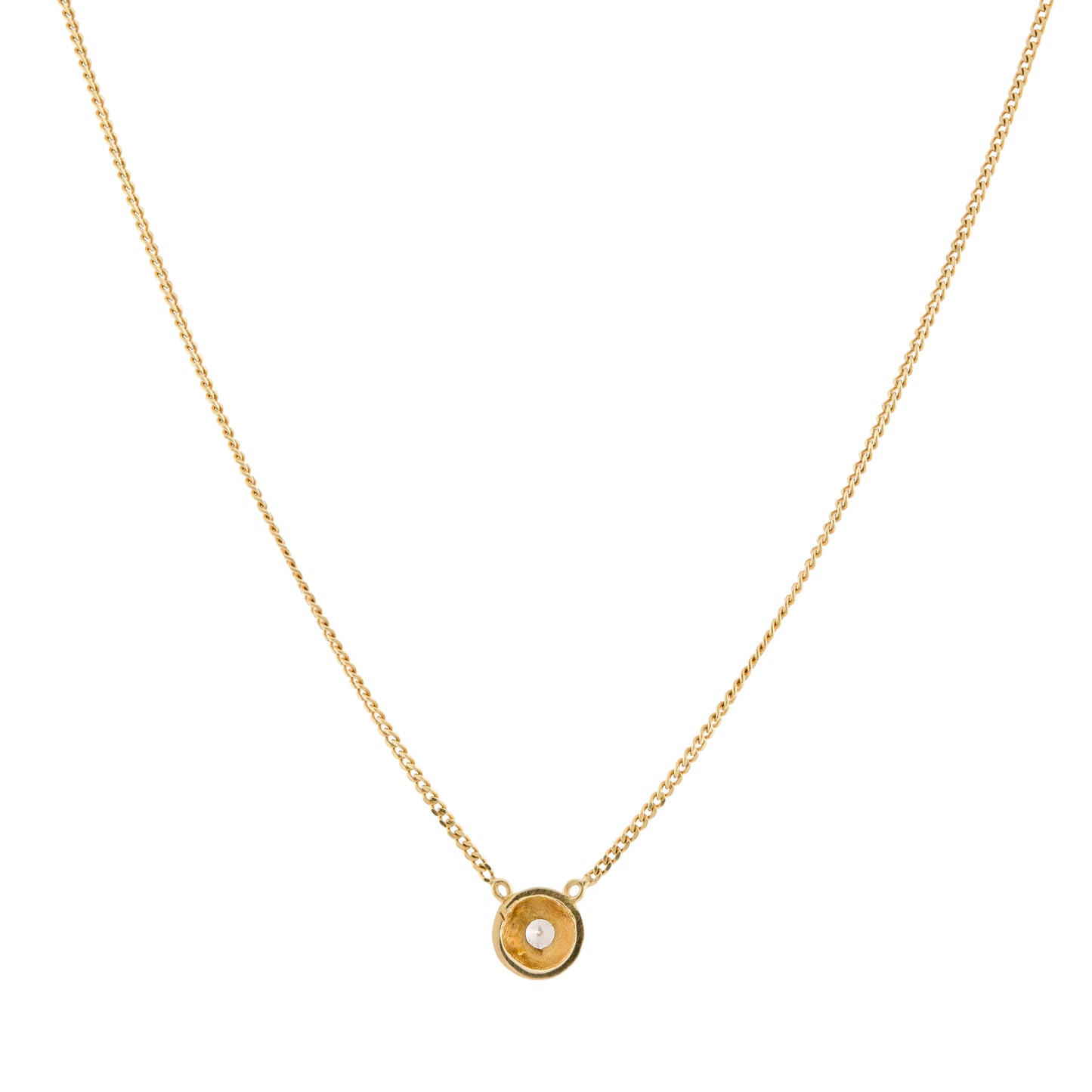 Vintage 18ct Yellow Gold Rubover Diamond Necklace